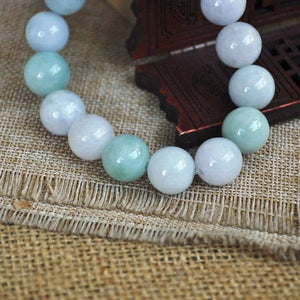 10%OFF) 55-60 mm Certified Natural Jadeite Emerald Jade Stretchy-Bracelet《Grade A》