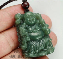 Load image into Gallery viewer, Certified Natural Green Emerald A Jade Buddha Pendant