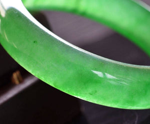 10% OFF- 56/57/58 mm Certified Natural Ice Jadeite Emerald Jade Bangle《Grade A》