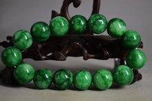 Load image into Gallery viewer, 19 mm/7.5 in-Certified Natural Green Icy Emerald A Jade Beads Stretchy Bracelet