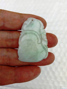 10% OFF- Certified Natural Jadeite Emerald Jade Bat Peach Pendant《Grade A》0106