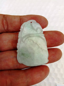 10% OFF- Certified Natural Jadeite Emerald Jade Bat Peach Pendant《Grade A》0106