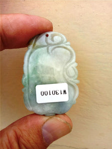 10% OFF- Certified Natural Jadeite Emerald Jade Longevity Pendant《Grade A》0110