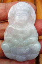 Load image into Gallery viewer, 10% OFF- Certified Natural Ice Jadeite Emerald Jade Kuanyin Pendant《Grade A》0138