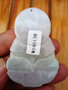10% OFF- Certified Natural Ice Jadeite Emerald Jade Kuanyin Pendant《Grade A》0138