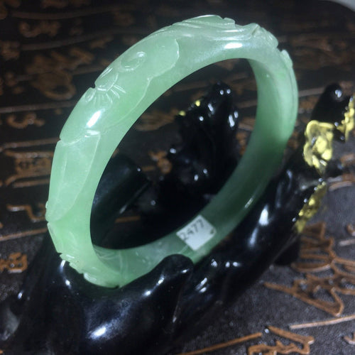 10% OFF- 55/56/57 mm Certified Natural Jadeite Emerald Jade Bangle《Grade A》2477