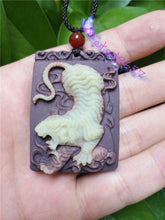 Load image into Gallery viewer, Certified Natural HandCarved A*Jade Lucky Tiger Pendant