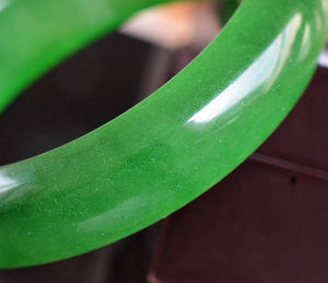 10% OFF- 56/57/58 mm Certified Natural Ice Jadeite Emerald Jade Bangle《Grade A》