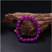 Load image into Gallery viewer, 54-60 mm Certified Natural Purple Emerald Jade Beads Stretchy Bracelet《Grade A》