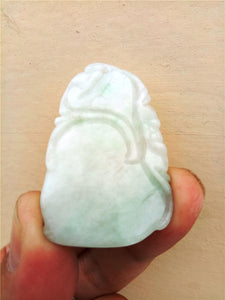 10% OFF- Certified Natural Jadeite Emerald Jade Bat Peach Pendant《Grade A》0106