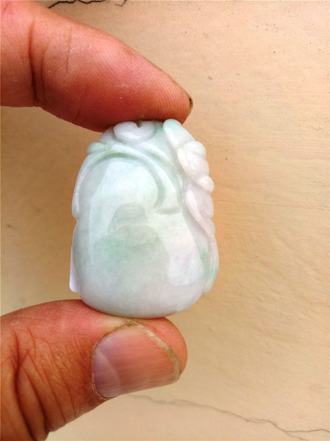 10% OFF- Certified Natural Jadeite Emerald Jade Bat Peach Pendant《Grade A》0079