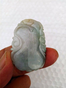 10% OFF- Certified Natural Jadeite Emerald Jade Longevity Pendant《Grade A》0110