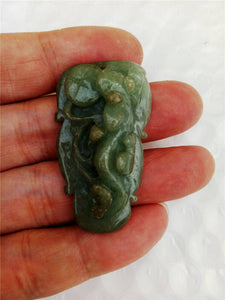 10% OFF- Certified Natural Jadeite Emerald Jade Dragon-Pixiu Pendant《Grade A》0074