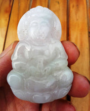 Load image into Gallery viewer, 10% OFF- Certified Natural Ice Jadeite Emerald Jade Kuanyin Pendant《Grade A》0138