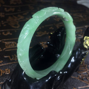 10% OFF- 55/56/57 mm Certified Natural Jadeite Emerald Jade Bangle《Grade A》2477