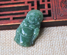 Load image into Gallery viewer, 10% OFF- Certified Natural Jadeite Emerald Jade Buddha Pendant《Grade A》4573