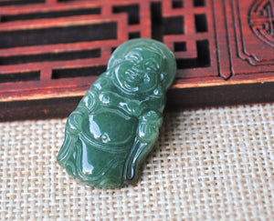 10% OFF- Certified Natural Jadeite Emerald Jade Buddha Pendant《Grade A》4573