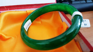 10% OFF- 55/56/57 mm Certified Natural Ice Jadeite Emerald Jade Bangle《Grade A》A130/WS8703