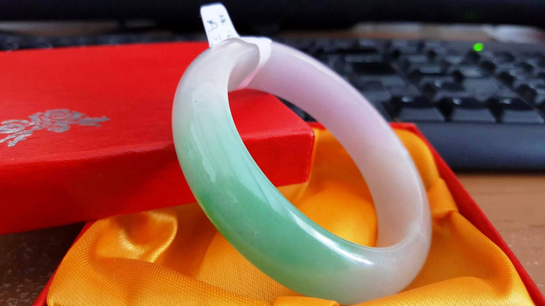 10% OFF- 53/54/55 mm Certified Natural 3 Color Jadeite Emerald A Jade HandCarved Bracelet Bangle A516