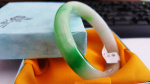 10% OFF- 53/54/55 mm Certified Natural Jadeite Emerald Jade Bangle《Grade A》A518