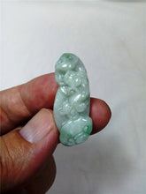 Load image into Gallery viewer, 10% OFF- Certified Natural Oily Jadeite Emerald Jade Tablet Translucent Ruyi-Pixiu Pendant 《Grade A》0099