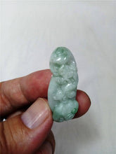 Load image into Gallery viewer, 10% OFF- Certified Natural Oily Jadeite Emerald Jade Tablet Translucent Ruyi-Pixiu Pendant 《Grade A》0099