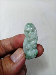 10% OFF- Certified Natural Oily Jadeite Emerald Jade Tablet Translucent Ruyi-Pixiu Pendant 《Grade A》0099