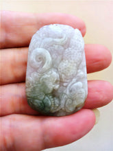 Load image into Gallery viewer, 10% OFF- Certified Natural Jadeite Emerald Jade Tablet Translucent Dragon Pendant 《Grade A》0177