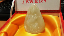 Load image into Gallery viewer, 10% OFF- Certified Natural Hetain Emerald Jade Tablet Translucent Guanyin Pendant