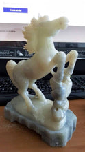 Load image into Gallery viewer, 7&#39;&#39; Height-Chinese Antique Natural Genuine White Jade Handcarved Horse Statue