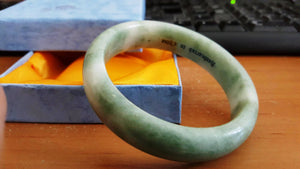 10% OFF- 60/61/62 mm Certified Natural Jadeite Emerald Jade Bangle《Grade A》4196