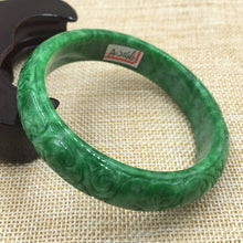 Load image into Gallery viewer, 10% OFF- 55/56/57 mm Certified Natural Jadeite Emerald Jade Bangle《Grade A》A2146