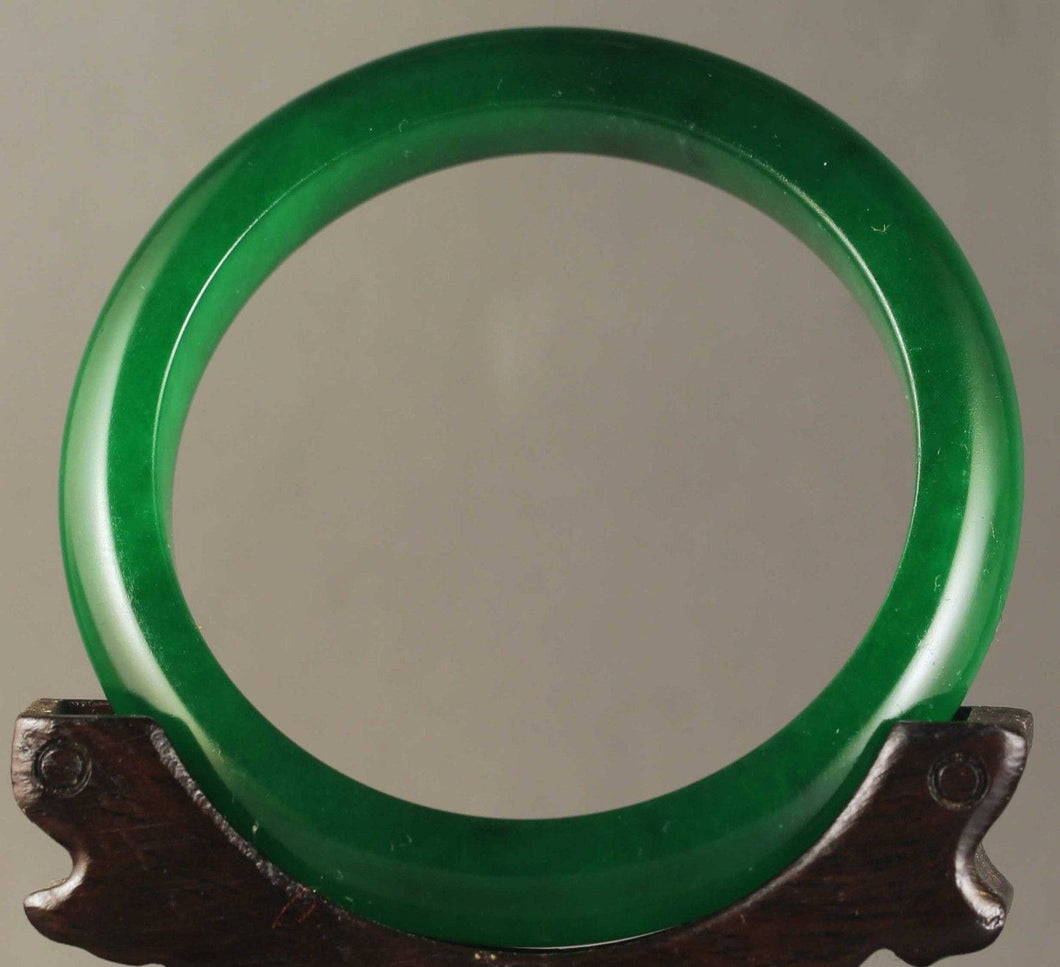 10% OFF- 57/58/59 mm Certified Natural Ice Jadeite Emerald Jade Bangle《Grade A》A088