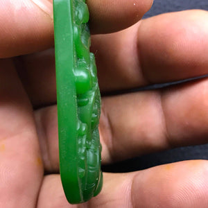 Certified Natural Jadeite Emerald Jade Dragon Pendant《Grade A》