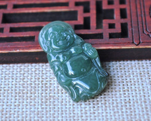 10% OFF- Certified Natural Jadeite Emerald Jade Buddha Pendant《Grade A》4573