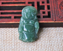 Load image into Gallery viewer, 10% OFF- Certified Natural Jadeite Emerald Jade Buddha Pendant《Grade A》4573