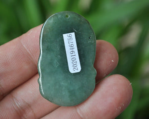 10% OFF- Certified Natural Oily Icy Jadeite Emerald A*Jade HandCarved Buddha Pendant A-6756