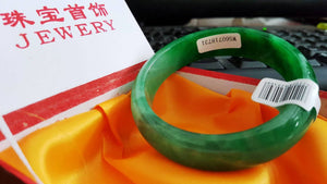 10% OFF- 54/55/56 mm Certified Natural Ice Jadeite Emerald Jade Bangle《Grade A》A162