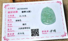 Load image into Gallery viewer, 10% OFF- Certified Natural Icy Jadeite Emerald Jade Tablet Dragon Pendant 《Grade A》4630