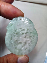 Load image into Gallery viewer, 10% OFF- Certified Natural Jadeite Emerald Jade Tablet Dragon Cloud Pendant 《Grade A》0074