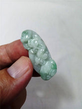 Load image into Gallery viewer, 10% OFF- Certified Natural Oily Jadeite Emerald Jade Tablet Translucent Ruyi-Pixiu Pendant 《Grade A》0099