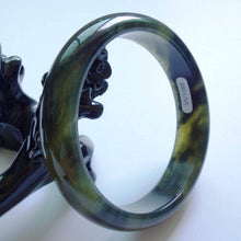 Load image into Gallery viewer, 10% OFF- 58/59/60 mm Certified Natural Emerald Xiu Jade A HandCarved Bangle W1066