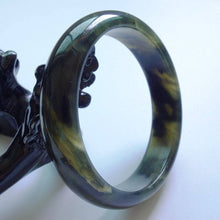 Load image into Gallery viewer, 10% OFF- 58/59/60 mm Certified Natural Emerald Xiu Jade A HandCarved Bangle W1066