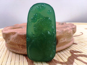 10% OFF- Certified Natural Ice Jadeite Emerald Jade Buddha Pendant《Grade A》