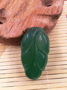 10% OFF- Certified Natural Ice Jadeite Emerald Jade tablets Emerald Leaf Pendant 《Grade A》