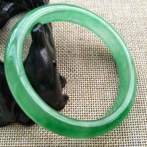 10% OFF- 56/57/58 mm Certified Natural Jadeite Emerald Jade Bangle《Grade A》K523