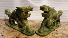 Load image into Gallery viewer, 7&#39;&#39;L- 2 pcs-A Pair of Chinese Genuine Natural Green Jade HandCarved Dragon Statues (Large)