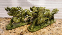 Load image into Gallery viewer, 7&#39;&#39;L- 2 pcs-A Pair of Chinese Genuine Natural Green Jade HandCarved Dragon Statues (Large)