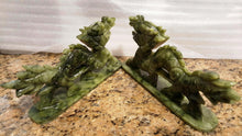 Load image into Gallery viewer, 7&#39;&#39;L- 2 pcs-A Pair of Chinese Genuine Natural Green Jade HandCarved Dragon Statues (Large)