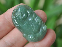 Load image into Gallery viewer, 10% OFF- Certified Natural Oily Icy Jadeite Emerald A*Jade HandCarved Buddha Pendant A-6756